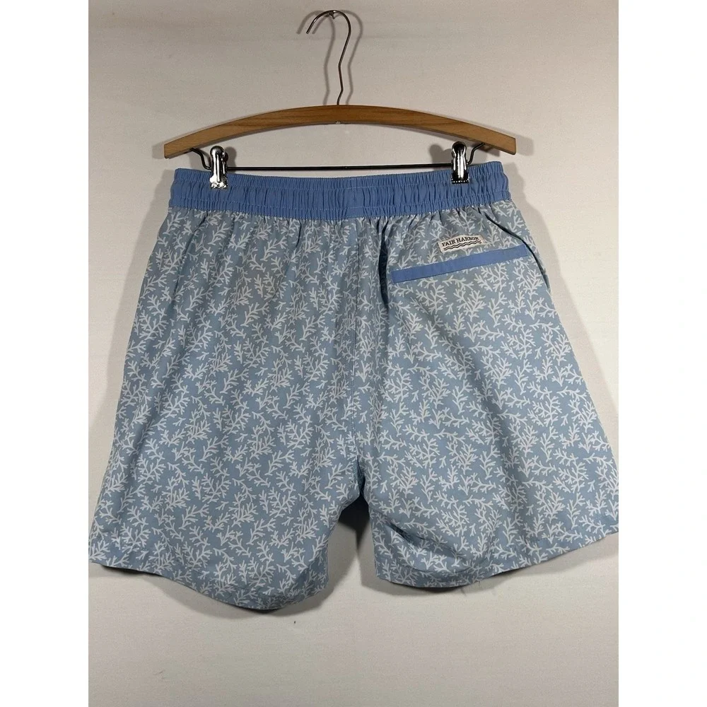 Fair Harbor Swim Trunks Mens XL Blue Lined Coastal Beach Resortwear Shorts